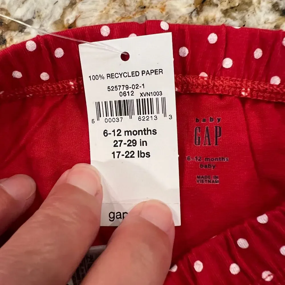 **NWT GAP Baby Red & Navy W/Christmas Graphic Bodysuit & Red Leggings -